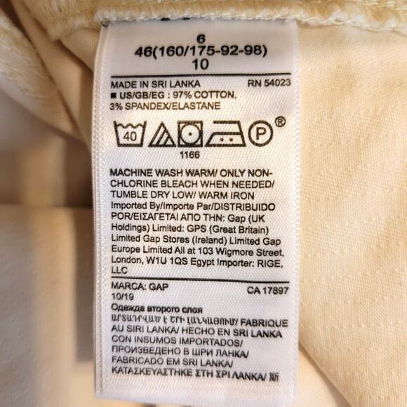 Gap Pants Women's 6 High Rise Straight Khaki Cream Raw Hem Coastal Casual NEW - Picture 10 of 15